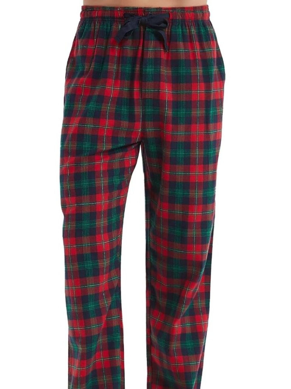NWT Simons Red Tartan Pajama Jogger Pants with Navy Trim